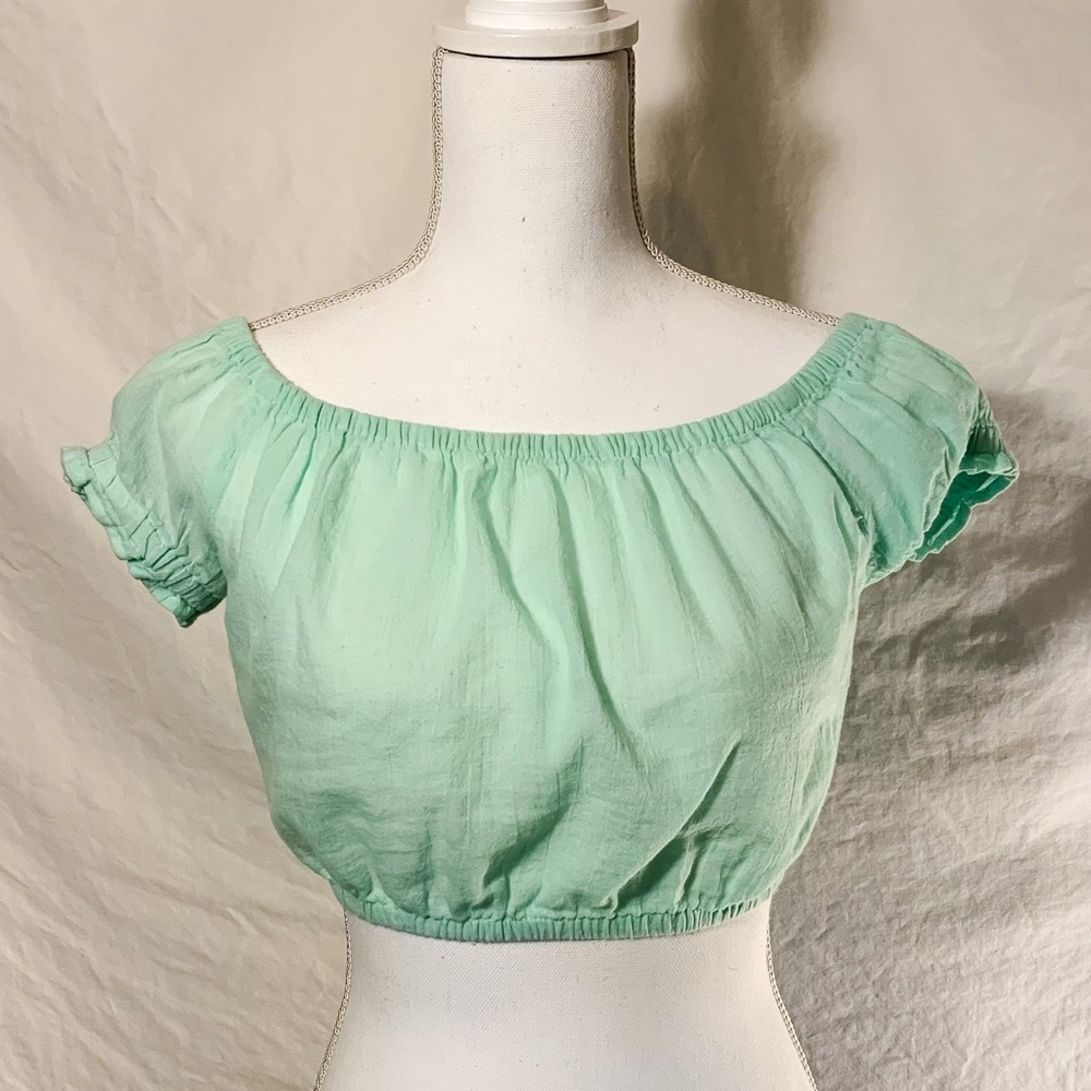 Seafoam green aerie crop top xs